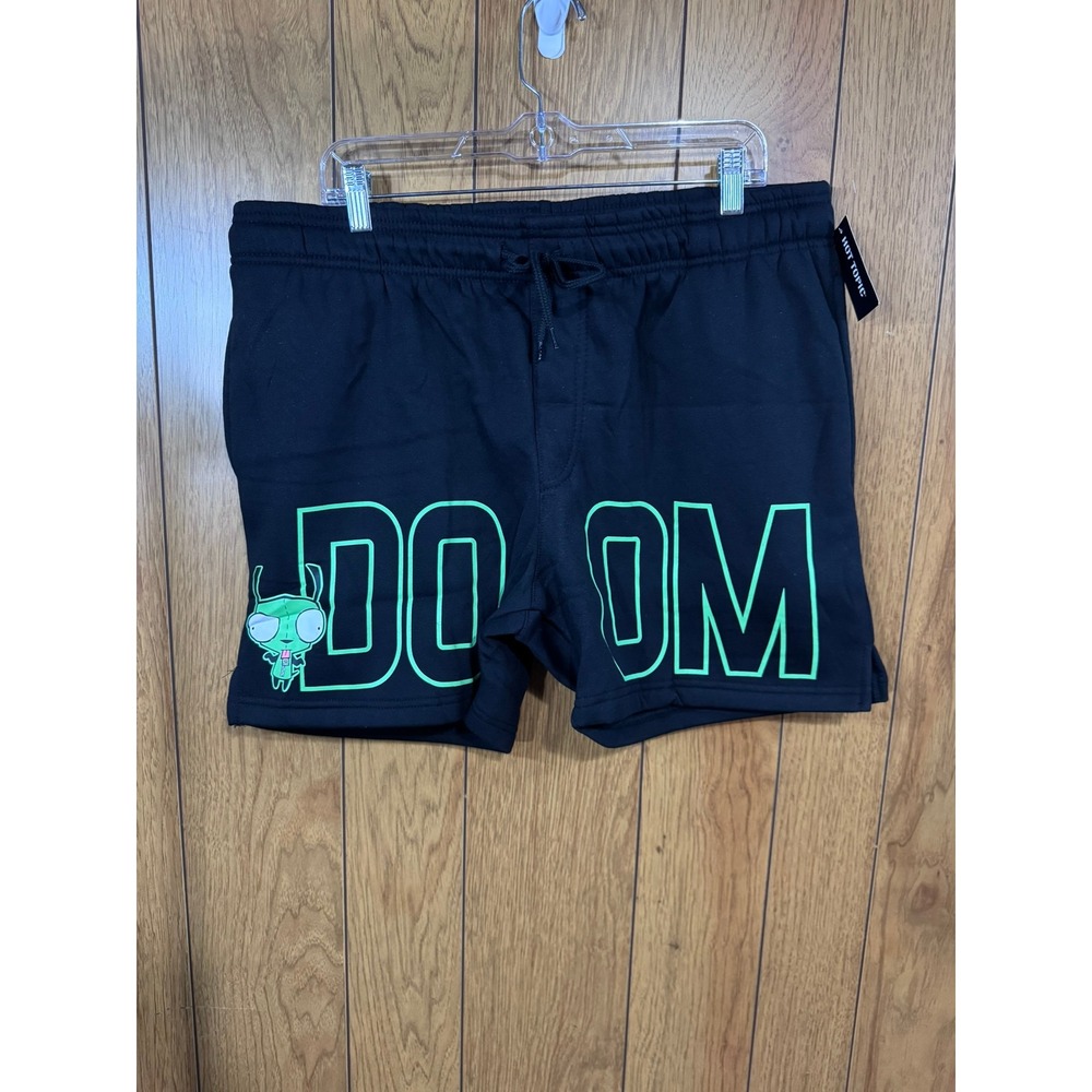 Invader Zim Gir Doom Sweat Shorts Mens XL Black Hot Topic Nickelodeon New